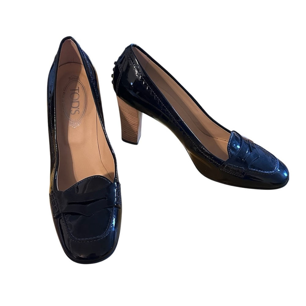 Tod's patent leather Heeled Loafers with Moccasin Toe